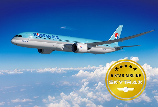 세계에서 가장 권위 있는 항공사 평가 및 컨설팅 기관 중 하나인 '스카이트랙스'(Skytrax)가 대한항공을 최고 등급인 '5성 항공사'로 선정(사진=대한항공)
