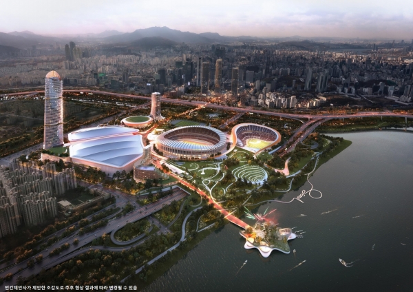 서울 스마트 마이스 파크 컨소시엄이 제안한 잠실 스포츠·MICE 복합공간 조성 민간투자사업 조감도 (