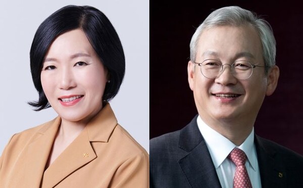 박정림 KB증권 대표(왼쪽)와 정영채 NH투자증권 대표